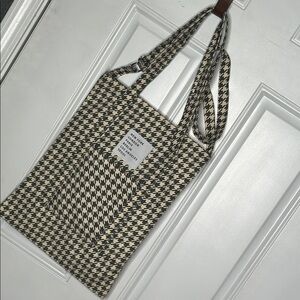 5ab Designs Chic Houndstooth Market Tote Bag w/ Shoulder or Crossbody Strap NWOT